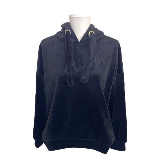 Only Black Velour Hoodie size Small - Picture 1 of 9